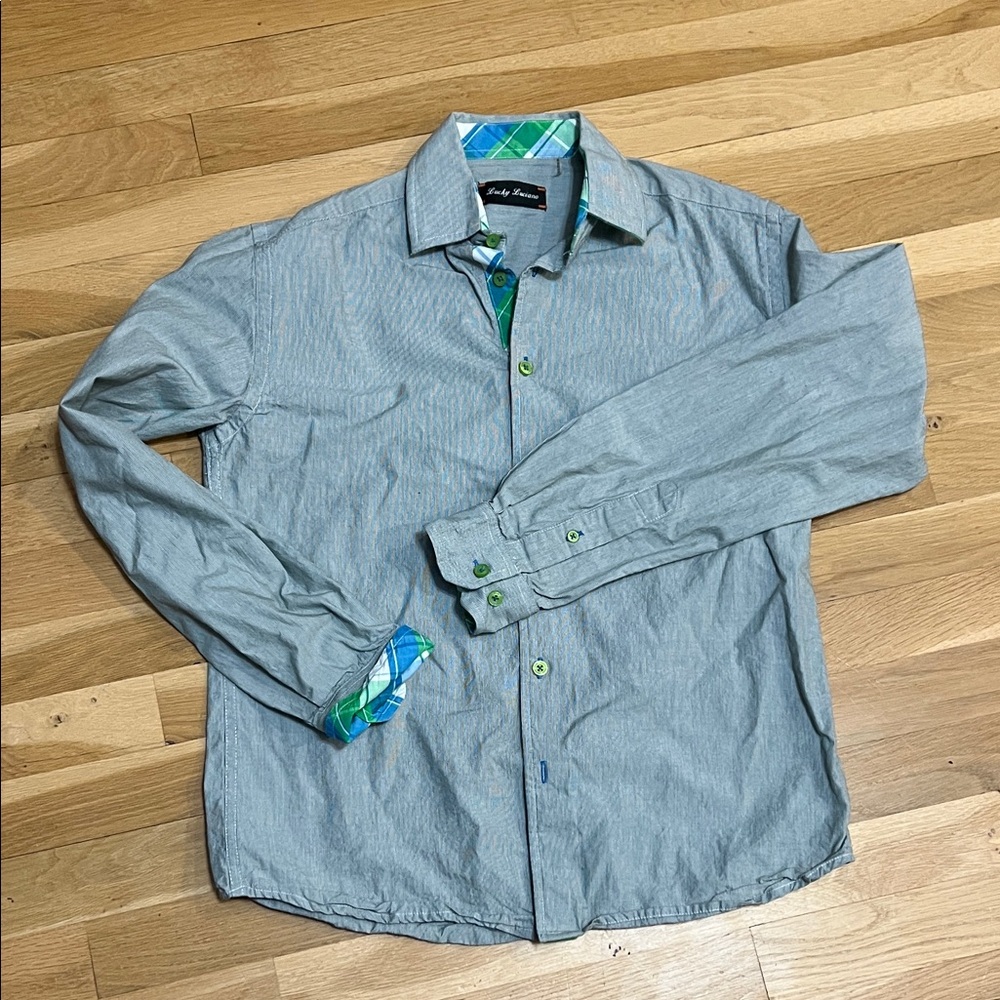 Kids Gray Button Down Shirt